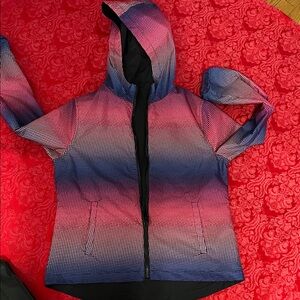 Gap Gradient Pink/Blue Reversible Hooded Zip Jacket Size M